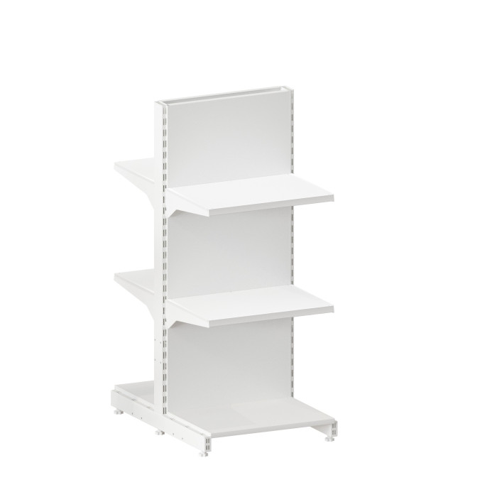 Стеллаж двухсторонний 1450*600*400 (полки 4х400 мм) RAL 9016 (белый)