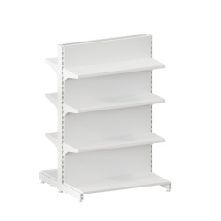 Стелаж двосторонній 1450*950*400 (полиці 6х300 мм) RAL 9016 (білий)
