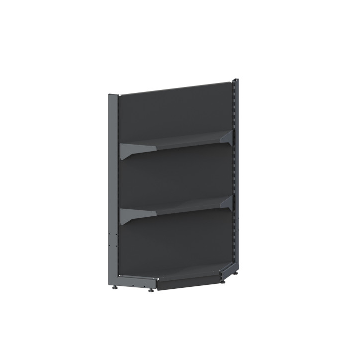 Стелаж кутовий H-1450*800*300 (2х300 мм) RAL 7024 (сірий)