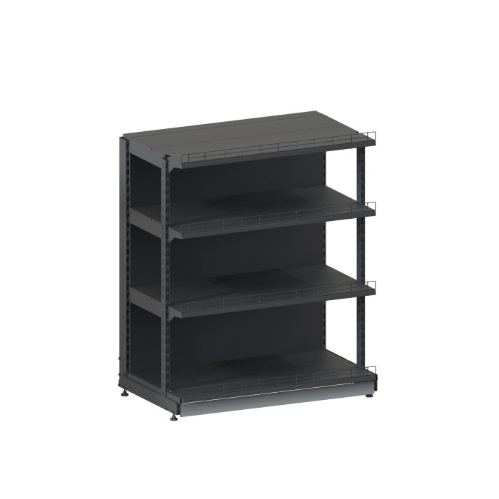 Стелаж з передньою ногою H-1450*1200*400 (4х400 мм) RAL 7024 (сірий)