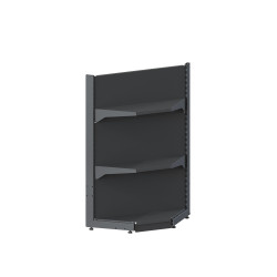 Стеллаж угловой H-1450*800*400 (2х400 мм) RAL 7024 (серый)