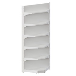 Стелаж кутовий H-2350*750*500 (1х300 мм + 2х400 мм + 2х500 мм) RAL 9016 (білий)