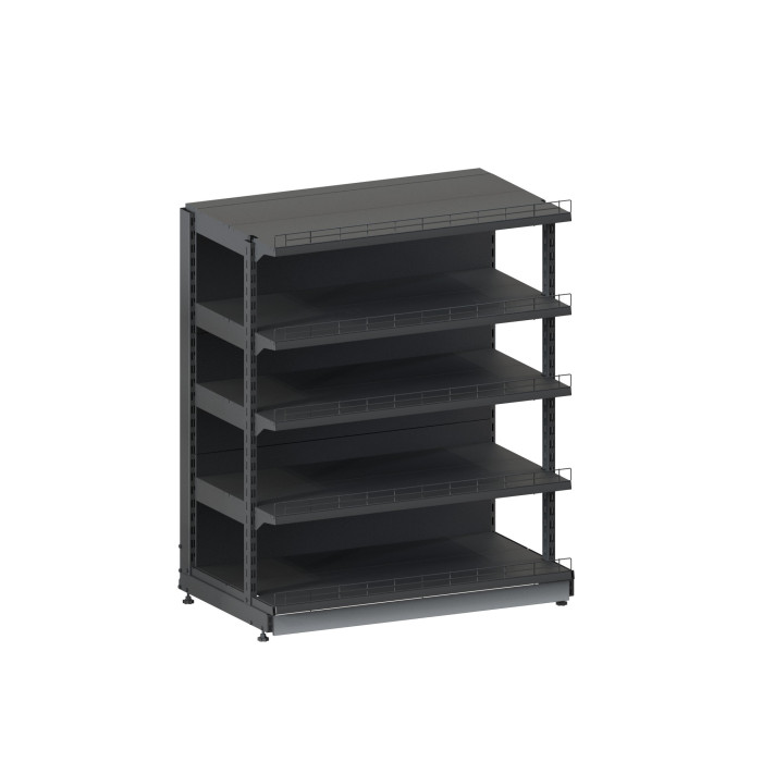 Стелаж з передньою ногою H-1450*1200*400 (5х400 мм) RAL 7024 (сірий)