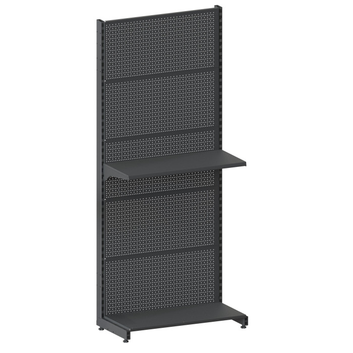 Стелаж перфорований 2350*950*400 (полиці 1х400 мм) RAL 7024 (сірий)