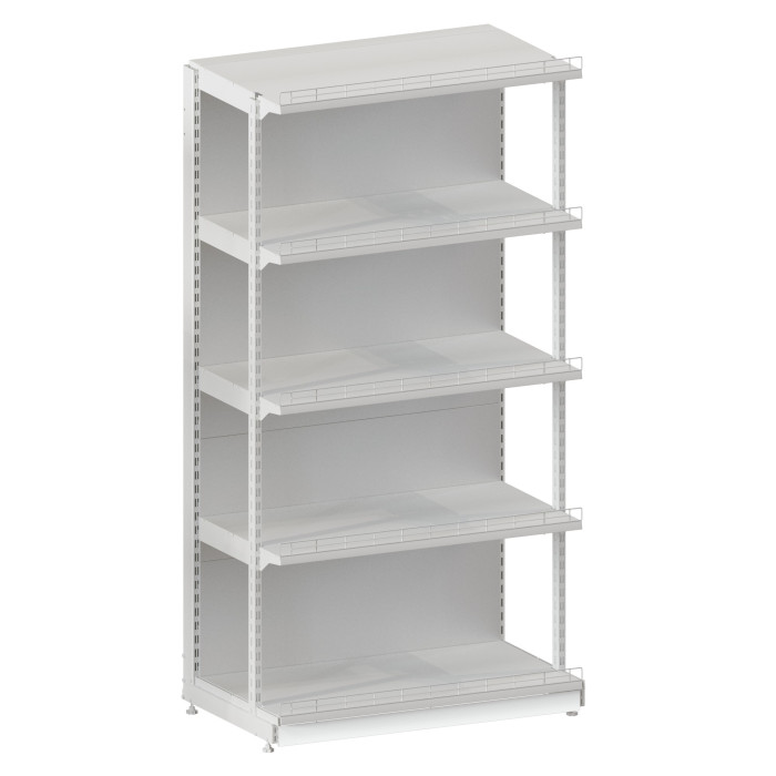 Стелаж з передньою ногою H-2350*1200*400 (5х400 мм) RAL 9016 (білий)
