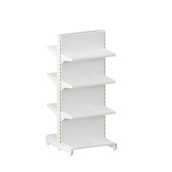Стелаж двосторонній 1450*600*300 (полиці 6х300 мм) RAL 9016 (білий)