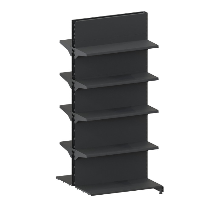 Додатковий стелаж двосторонній 2100*950*400 (полиці 8х300 мм) RAL 7024 (сірий)