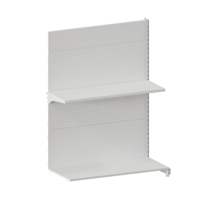 Додатковий стелаж перфорований 1900*1200*500 (полиці 1х400 мм) RAL 9016 (білий)