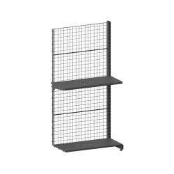 Дополнительный стеллаж сетчатый 1900*950*400 (полки 1х400 мм) RAL 7024 (серый)