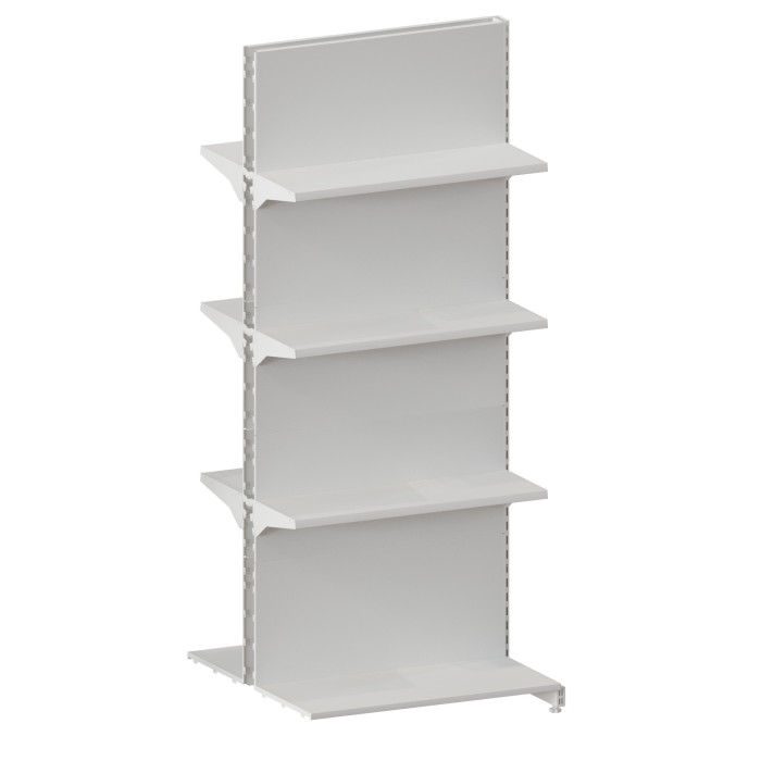 Додатковий стелаж двосторонній 2350*950*400 (полиці 6х300 мм) RAL 9016 (білий)