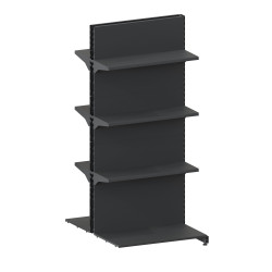 Додатковий стелаж двосторонній 2350*950*500 (полиці 6х300 мм) RAL 7024 (сірий)