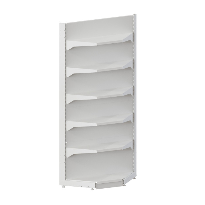 Стелаж кутовий H-2100*800*400 (5х400 мм) RAL 9016 (білий)