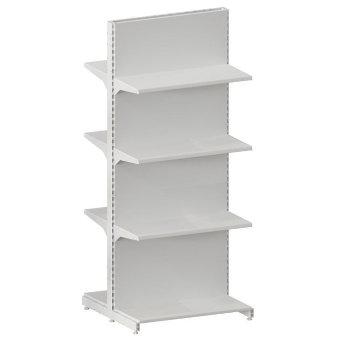 Стелаж двосторонній 2350*950*400 (полиці 6х400 мм) RAL 9016 (білий)