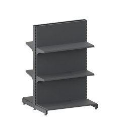 Стелаж двосторонній 1450*950*400 (полиці 4х300 мм) RAL 7024 (сірий)