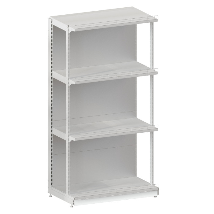 Стелаж з передньою ногою H-2350*1200*400 (4х400 мм) RAL 9016 (білий)