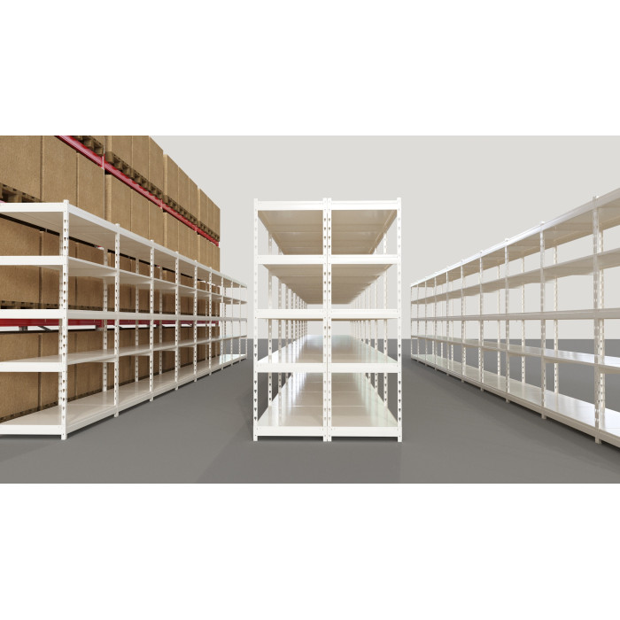 Стелаж металевий LIGHT RACK 2050х1330х300 5 полиць RAL 9001 (кремовий)