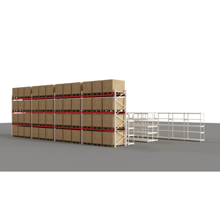 Стелаж металевий LIGHT RACK 2050х1330х300 5 полиць RAL 9001 (кремовий)