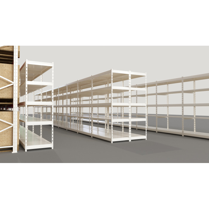 Стелаж металевий LIGHT RACK 2050х1330х300 5 полиць RAL 9001 (кремовий)