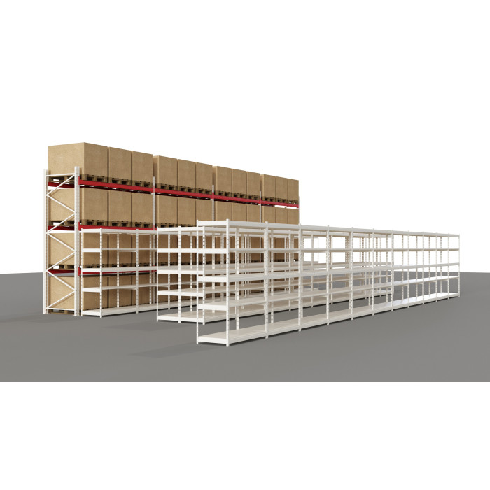 Стелаж металевий LIGHT RACK 2050х1330х300 5 полиць RAL 9001 (кремовий)