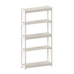 Стеллаж металлический LIGHT RACK 2050х1000х300 5 полок RAL 9001 (кремовый)