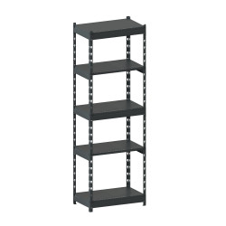 Стелаж металевий LIGHT RACK 2050х665х400 5 полиць RAL 7016 (антрацит)